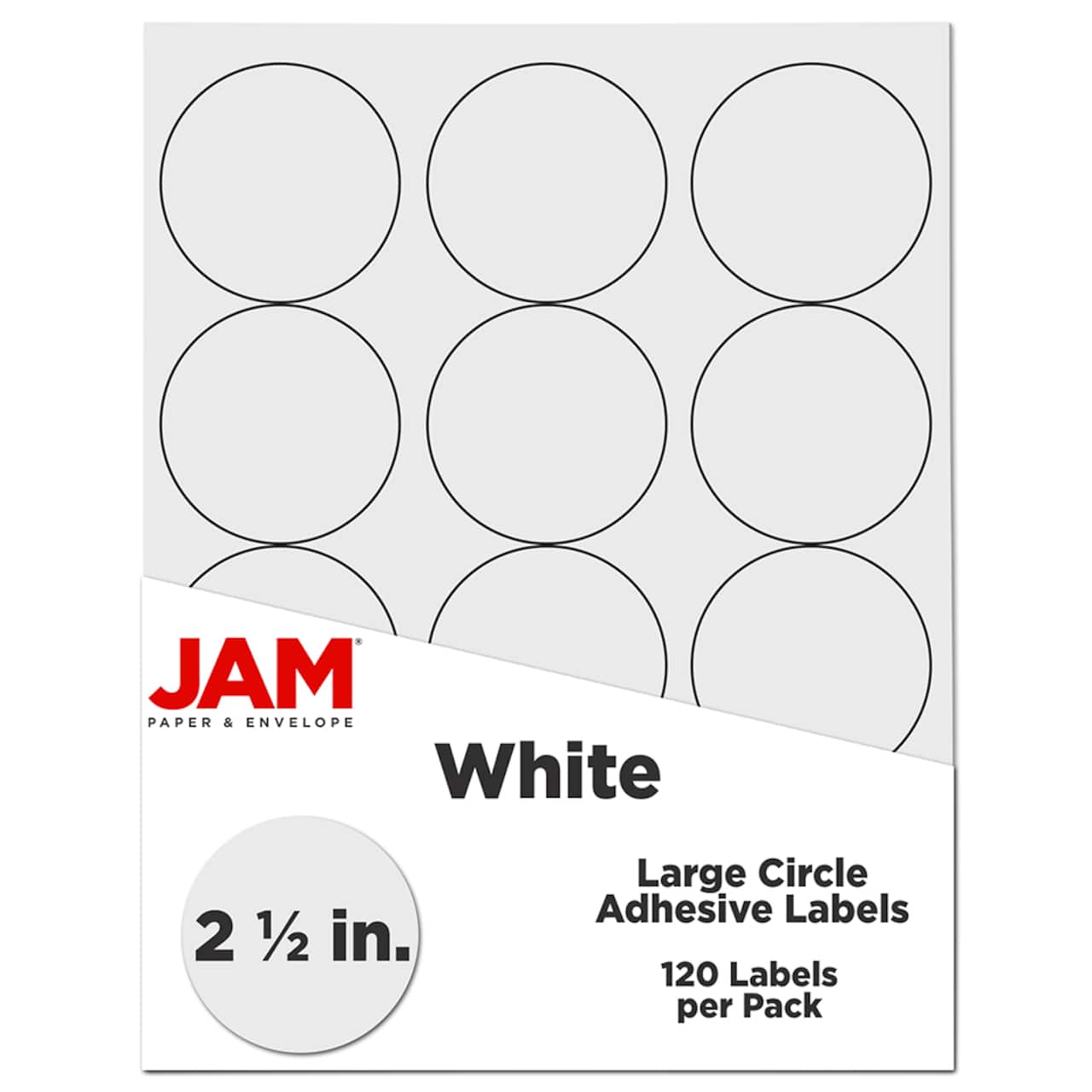 JAM Paper 2.5" Circle Product & Container Labels, 120ct.